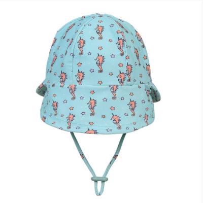 China COMMON Kids Wave Sun Protection Swim Cap With String UPF50+ Beach Legionnaire Hat for sale