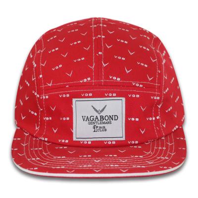 China COMMON Wholesale Camper Red Camp Softtextile Design Your Own 5 Panel Hat Cap for sale