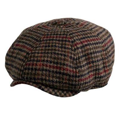 China Factory Custom Made High Quality Newsboy Newsboy Hat Men Checked Ivy Flat Cap For Wholesale for sale