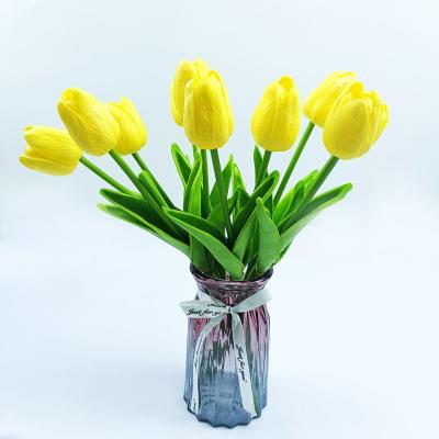 China PU Tulip Enduring Flower Plastic Flower For Home Decoration Large Quantity Supplier for sale