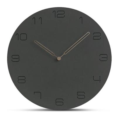 China Black 5mm Mdf Wall Clock Living Room Decoration Silent Wall Clock for sale