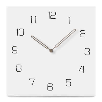 China 12 Inch Nordic Silent Square Kichen Wall Clocks White Grey Black Wooden Wall Clock for sale