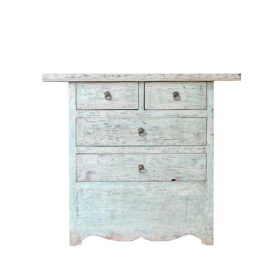 China (Other) Chinese Hot Selling Antique Shabby Chic Distressed Painted Organizer Adjustable Wooden Design Living Room Cabinet for sale