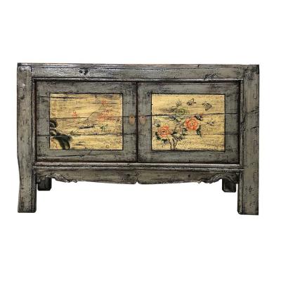 China (Other)Adjustable Antique Solid Wood Living Room Painted Mongolia Wardrobe Bedroom Storage Cabinet for sale