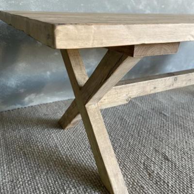 China Solid Timber Furniture X-BASE RECLAIMED PINE DINING TABLE for sale