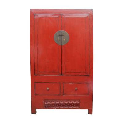 China Chinese Antique Bedroom Wardrobe (Other) Wooden Red Wedding Wardrobe Adjustable for sale