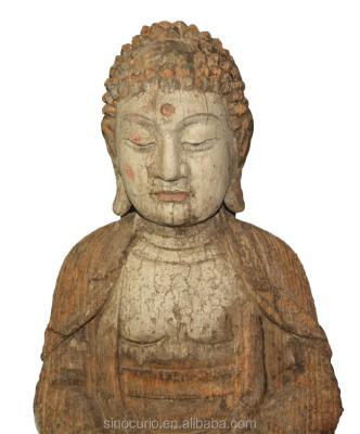 China China Antique Chinese Wood Resting Buddha Statue for sale