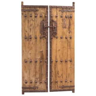 China Traditional Chinese Antique Style Iron Nail Rustic Natural Wooden Door for sale