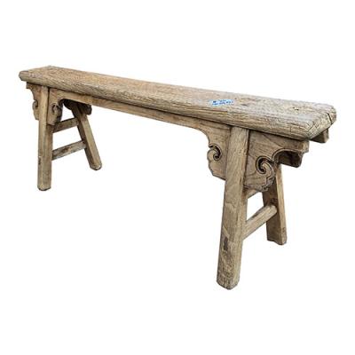 China Factory Wholesale Antique Shoe Rack Reclaimed Solid Elm Log Farmhouse Entryway Vintage Rustic Wood Bench for sale