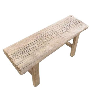 China Chinese Antique Vintage Elm Slab Rustic Natural Original Reclaimed Wood Outdoor Bench Strong for sale