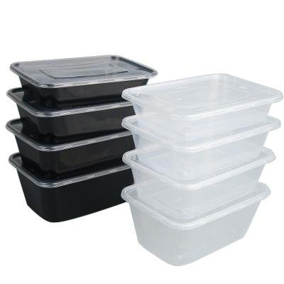 China Sustainable Stackable Plastic Microwave Safe Food Container With Lid For Takeaway Disposable Bento Lunch Box for sale