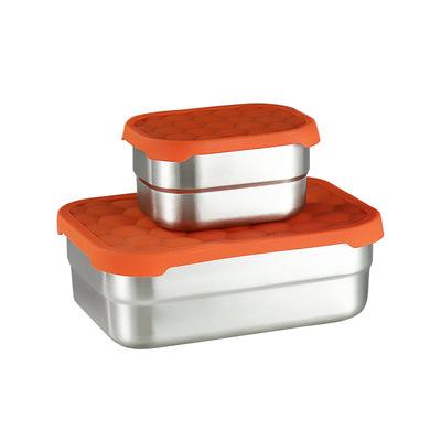 China Heat Preservation Food Grade 304 Stainless Steel Food Storage Container Kids Lunch Box Kimchi Box Silicone Stackable Airtight Bowl for sale