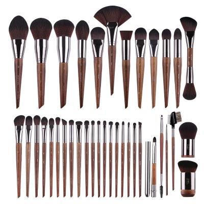 China Soft Touch 37Pcs MUF Series Wood handle Aluminium ferrule High quality Vegan makeup brushes Factory wholesale Spot sale for sale