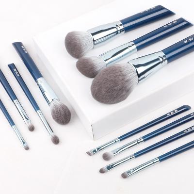 China Face MyDestiny Sky Blue Series Synthetic Hair Thickened Aluminum Tube Solid Wood Paint Handle 11Pcs Makeup Brush Kit Factory Spot Sal for sale