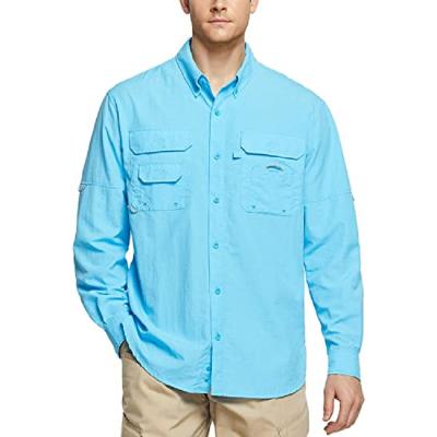 China Antibacterial Men's Performance Fishing Shirt UPF 50+ Fit Breathable Casual Design Lightweight Nylon Button Down Shirts for sale