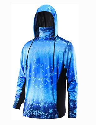 China Blue Sun Protection High Performance Kryptek Camouflage Design Tank Top Antibacterial Customized Hooded Fishing Shirt For Fishing for sale