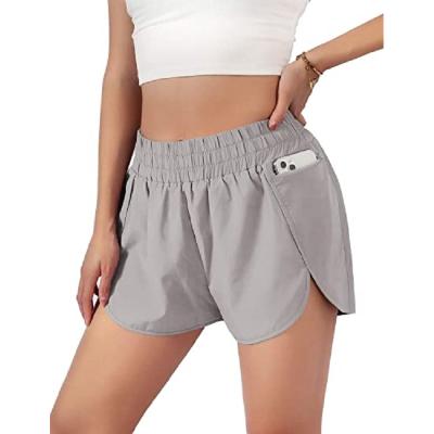 China Elastic Drawstrings Sports Waistband Women Anti-Wrinkle Running Gym Soft Lightweight Quick Dry Workout Adjustable Fit Shorts for sale