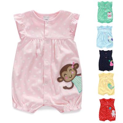 China Lovely Summer Girl Graphic Rompers Cotton Baby Clothes Wholesale Newborn Animal Onesie Pattern Baby Romper for sale