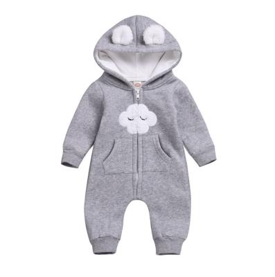 China Lovely Boy Collar Bear with Fur Sleepsuit with Ears Wholesale Boys Rompers Newborn Baby Girls Romper for sale