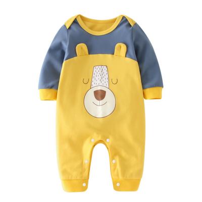 China Lovely Knitted Baby Romper 100% Cotton Girl Boy Girl Long Sleeves Cartoon Bear Rompers Premium Soft Newborn Bamboo Clothing for sale