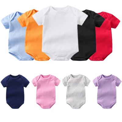 China Casual Shorts Sleeves Baby Boy Girls Romper Set Plain Cotton Baby Rompers Wholesale Soft Cute Infant Knit Newborn Spandex / Cotton for sale