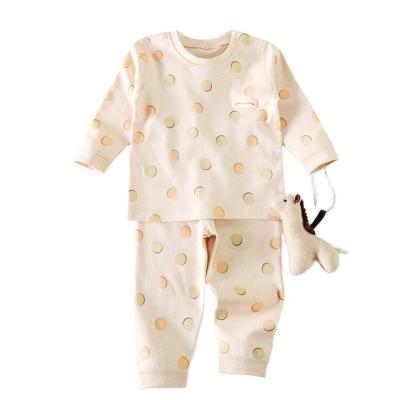 China Factory Breathable Custom Baby Spring Autumn Long Suit Tops and Bottoms Set Children's Baby Colored Cotton Underwear Homewear Suits for sale