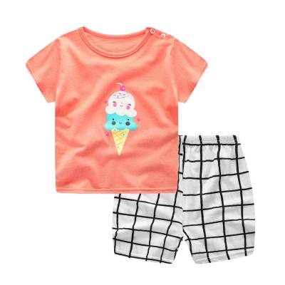 China Antibacterial Pure Cotton Toddler Clothes Baby Short Sleeve Sets 2020 New Infant Boys And Girls Clothing Summer Wear for sale