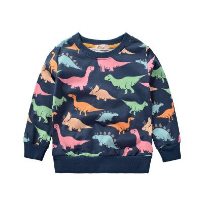 China Breathable All Over Print Hoodie Baby Boy Kid's Cute Dinosaur Sweatshirts Cartoon Hoodies Custom Kids for sale