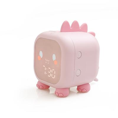 China Cute Modern Dinosaur Shape Kids Gift Sleep Forming Colorful Lightweight Digital Smart Alarm Clock With Temperature Display Voice Emission for sale