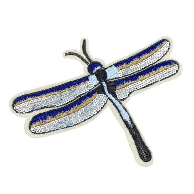 China Other Custom Iron On Patches For Clothing Dragonfly Pictures Embroidery Sequin Patch High Quality for sale