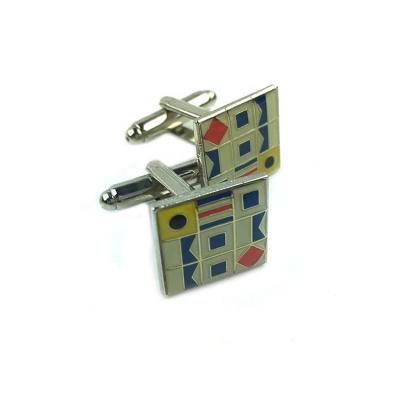 China Exquisite Gifts Fashion Single Sided Engraved Modern Custom Cufflinks for sale