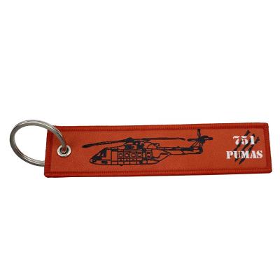 China Chinese Factory Custom Logo Embroidery 3D Flying Woven Key Chain for sale