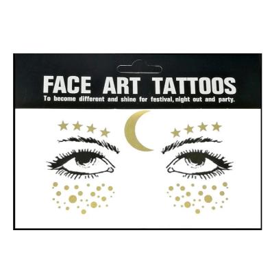 China Cosmetic Temporary Waterproof Tattoo Ingredient Metallic Self Adhesive Tattoo Gold Foil Water Transfer Tattoo Eye Decal Freckle Metallic for sale