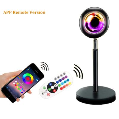 China Commercial Use RGB Aluminum Alloy Remote Sunset Projector Lamp LED Halo Lamp Wall Decoration Light for sale