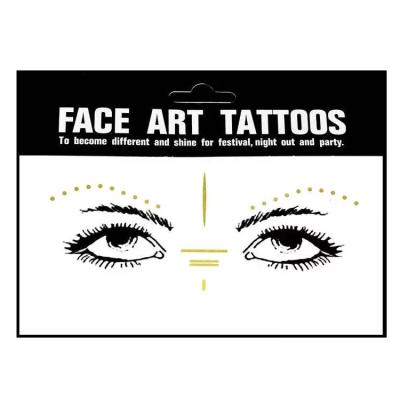 China Metallic Foil Gold Water Transfer Tattoo Sticker Freckle Face Temporary Waterproof Tattoo Self Adhesive Metallic Tattoo Sticker for sale