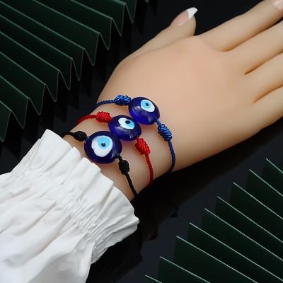 China CLASSIC Turkish Blue Eyes Bracelets Fashion Red Rope Friendship Devil Eye Hand Rope Evil Eyes Adjustable Handmade Woven Bracelet for sale