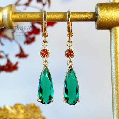 China Trendy Animation New Products Peripheral Howl Castle Earrings Gemstone Earrings Moving Green Jewelry for sale