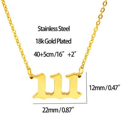 China New FASHIONABLE Gold Plated Necklace 2021 Silver Plated Tasty Angel Number Necklace For Women for sale