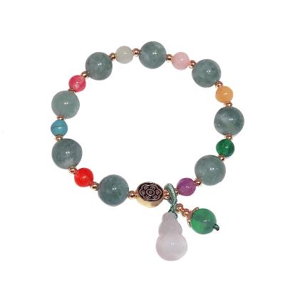 China New Vintage Unisex Wholesale TRENDY Fashion Jade Bracelet Gourd Chalcedony Bringing Good Luck and Wealth Bracelets for sale