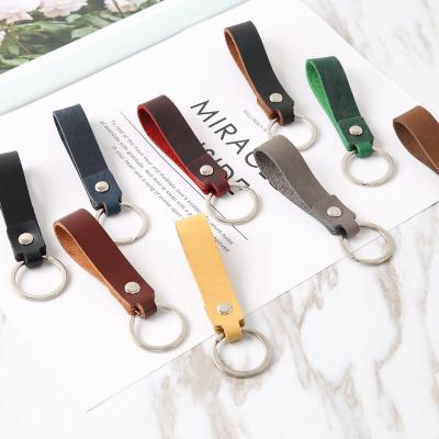 China Wholesale Men's and Women's Classic Key Chain LEATHER Factory Design Car Multicolor Genuine Leather Keychain for sale