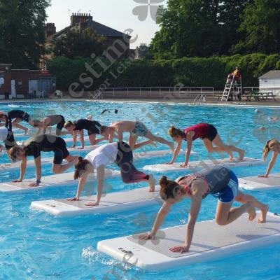 China Drop Stitch (DWF) Material Yoga Mat OEM Floating Gym Mat Swimming Pool Floating Mat for sale