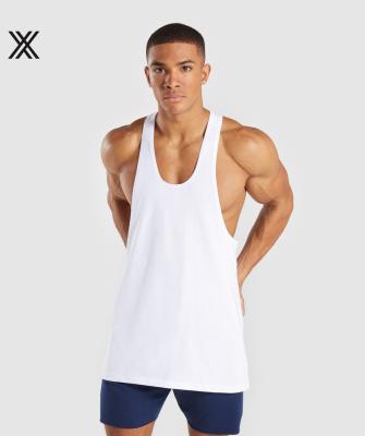 China 2019 Hot Selling Cotton Bodybuilding Tank Men's White Smooth Gym Singlet Quick Dry Anti-Shrink Tops For Training for sale