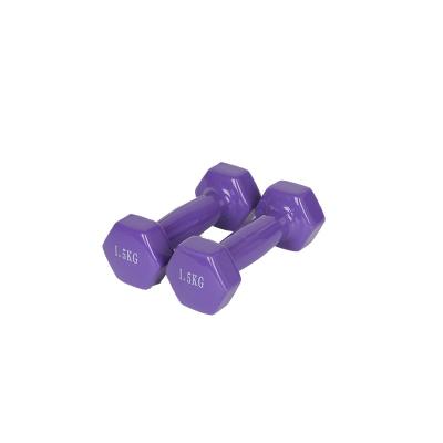 China Wholesale Durable Plastic Dip Cast Dumbbell Hexagon Dipping Dumbbells For Gym Fitness for sale