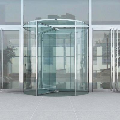 China Automatic manual or automatic crystal glass revolving door for librarys for sale