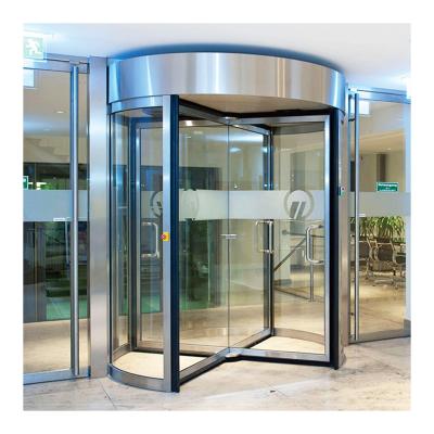 China Modern Commercial Induction 4 Wings Automatic Glass Revolving Door For Office Buildings for sale