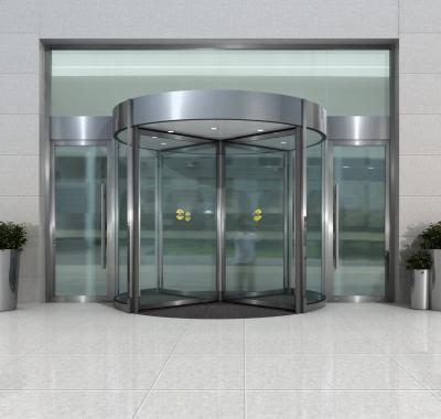 China 2 Wing Bright Steel Automatic Revolving Automatic Door for sale