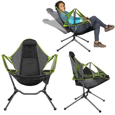 China Portable Foldable Outdoor Rocking Pod Rocking Chair Camping Moon Folding Chair for Outdoor Sports Ice Fishing BBQ Hiking for sale