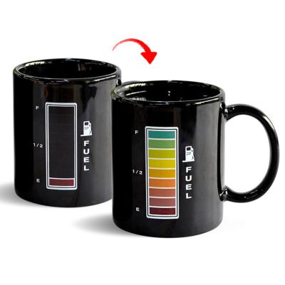 China Sustainable Custom Heat Sensitive Changing Magic Coffee Mugs Ceramic 11oz Color Changing Mug For Gift for sale