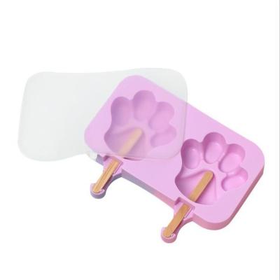 China Viable New 2022Home Made 2 3 Cavity Rectangle Silicone Ice Cream Molds Tray Popsicle Mold Space Silicon Bag White Gifts Beer Discount for sale