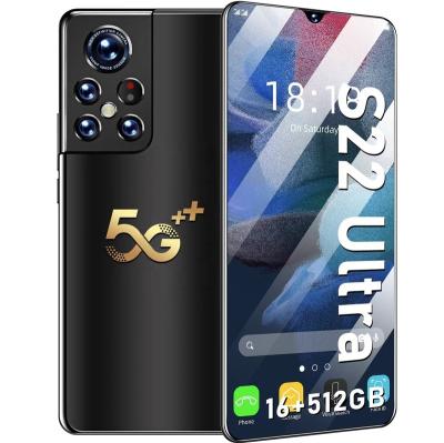 China Full Screen Dual SIM Card Global Version S22 U1tra Smart Phone 6.9 HD Inch 16+512GB Dual SIM SmartPhone 6800mAh Android Mobile Phone for sale